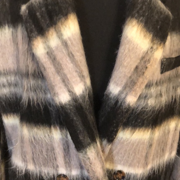 Double breasted plaid wool blend coat - Picture 2 of 5